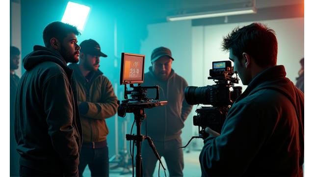 Bak kulissene av en filmproduksjon